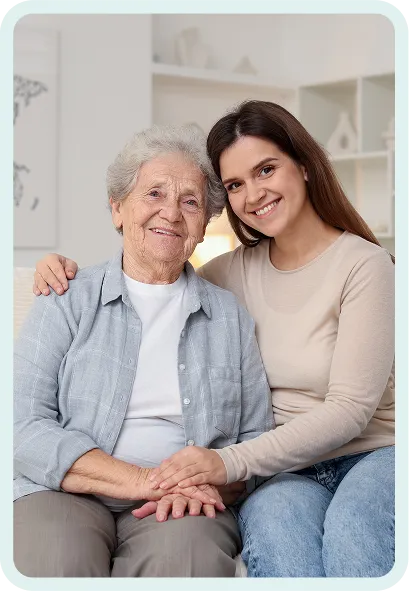 A senior woman who received cataract surgery at a physician-led practice.